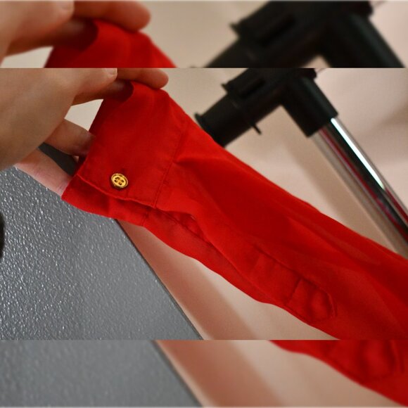 Women's Red Blouse - Picture 3 of 5